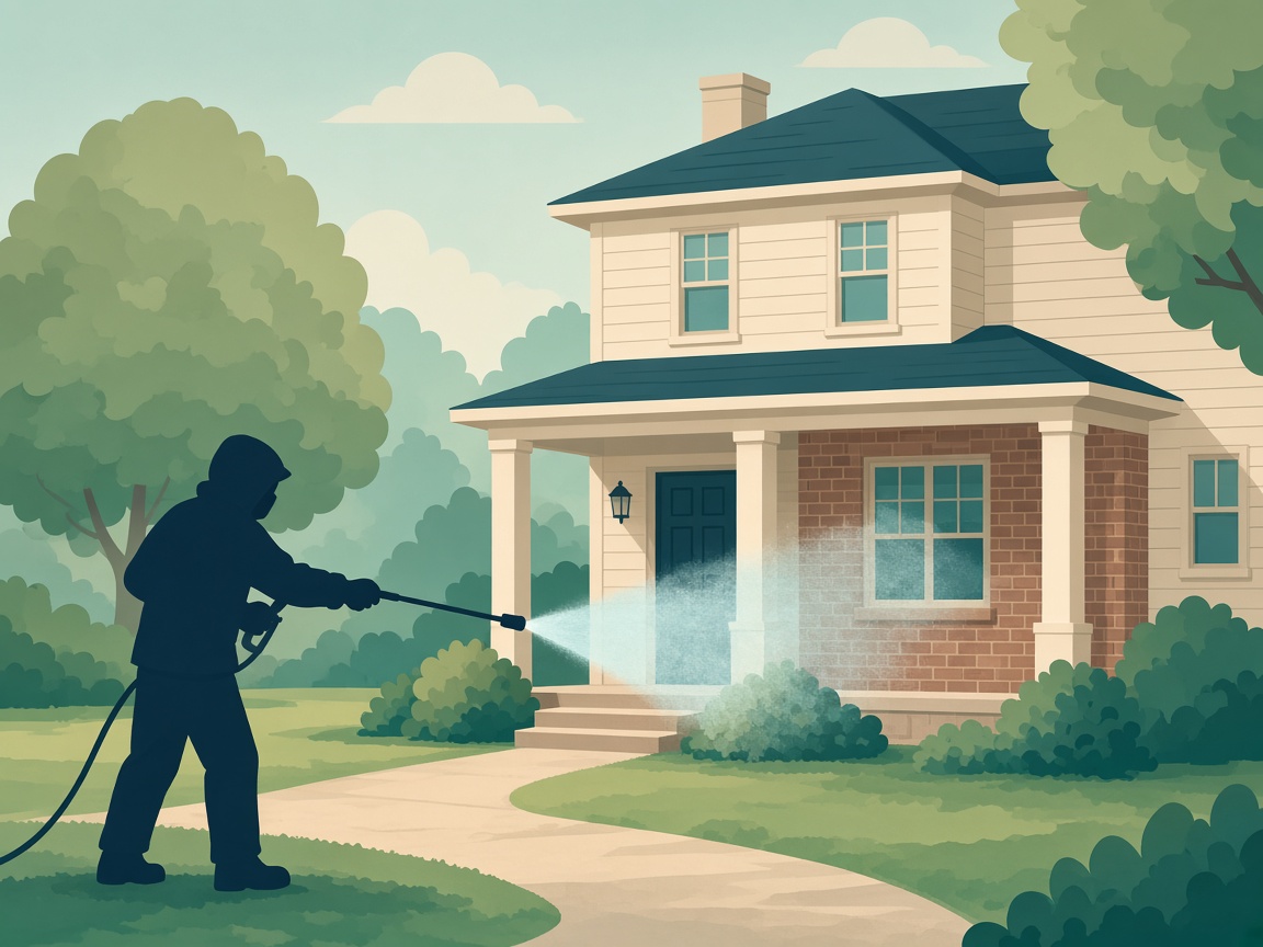 Illustration of Remarcus-style operator rinsing a Birmingham home